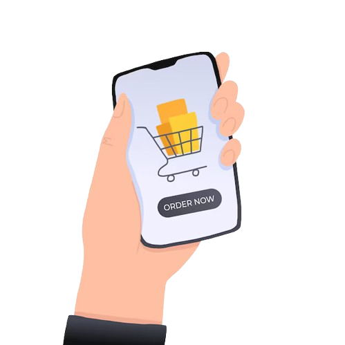 hands holding smartphone with order now button screen e commerce flat design concept using mobile smart phone online purchasing order from home 317038 372 removebg preview
